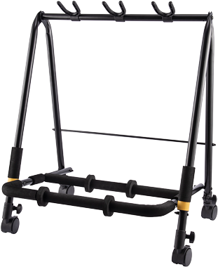 Hercules GS523B PLUS 3-Space Guitar Rack with Casters