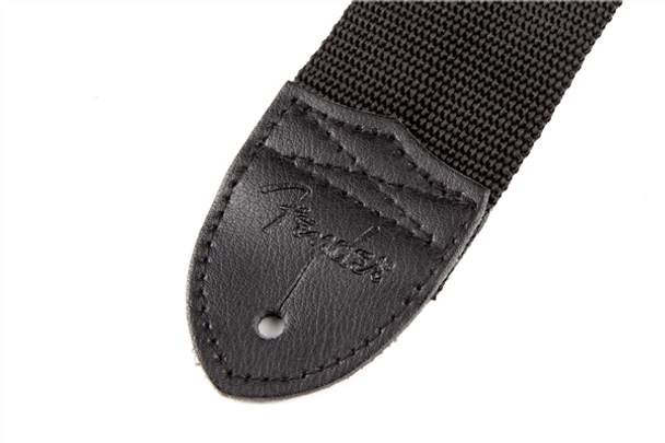 Fender® 2" Black Poly Strap w/ Grey Fender® Logo