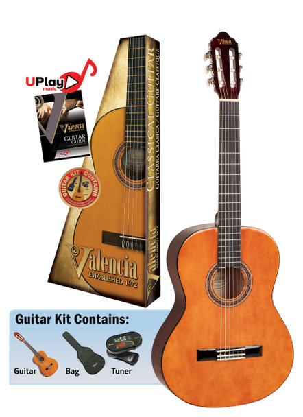 Valencia VC104K Full-Size Classical Guitar Natural Finish