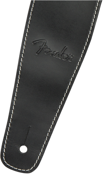 Fender Broken-In Leather Strap, Black 2.5"