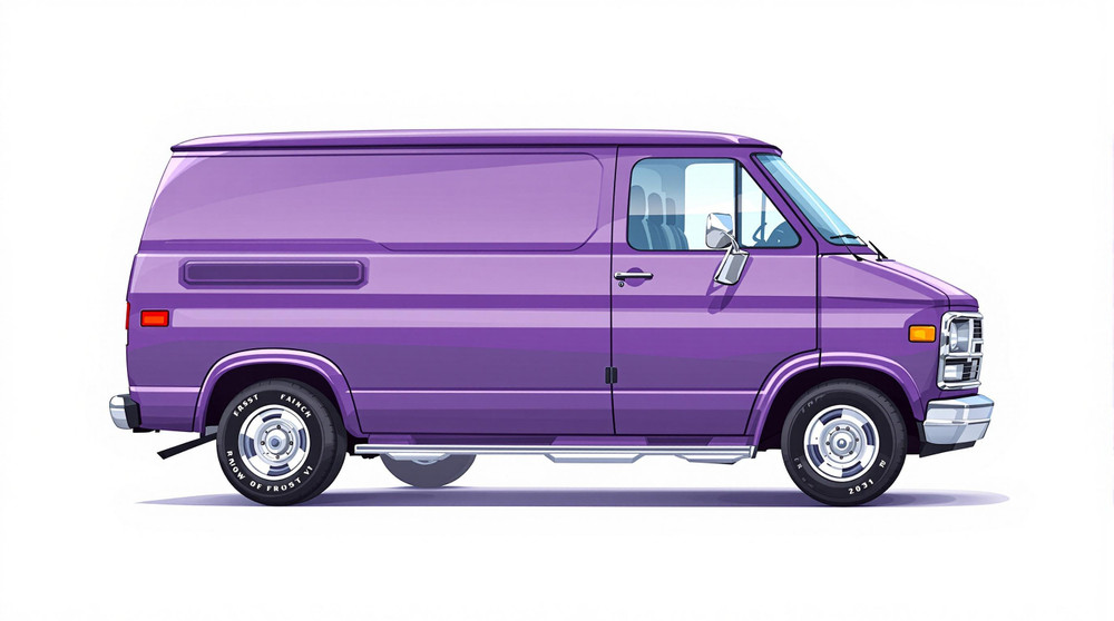 Chevy Van G20 アートプリント B1サイズ CHEVROLET G20 CHEVY VAN (1988) LINE ART VECTOR FILE Black wh