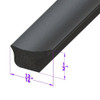 Sold By The Foot - Door Side Seal. Smooth, black, skin-covered sponge-LP 41-M
