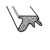 Roof Rail Seal.  thin tyupe, 7/8" wide skin covered sponge-LP 110-EF