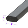 Rectangle Shaped Extrusion.  3/8" X 3/16"-LP 80-J