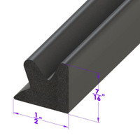 Door Side Seal.  Smooth, black, skin-covered sponge  -LP 41-B