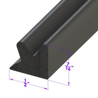 Sold By The Foot - Door Side Seal. Smooth, black, skin-covered sponge-LP 41-B