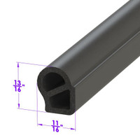 Lower Tailgate Seal, Vertical.  Sold by the foot.  -LP 48-A