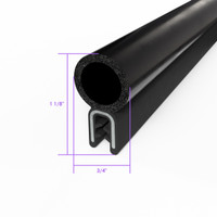 Pinchweld Trim Seal.  Made of all rubber, with a steel core . Sold by the foot-TS 3