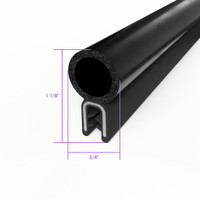 Sold By The Foot - Pinchweld Trim Seal. Made of all rubber, with a steel core-TS 3