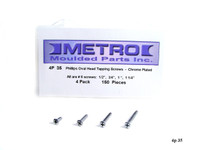 Phillips Oval Head Tapping Screws, Chrome Plated-4P 35