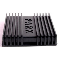 Park Brake Pedal Pad, Black.  Ribbed, authentic reproduction-CB 83-D