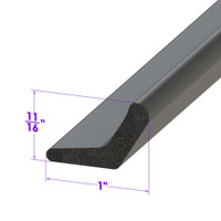 Door Bottom Seal.  Made of high-quality closed cell sponge-LP 104-J