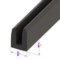 Windshield and Rear Window Channel.  Used with 1/4" glass-LP 105