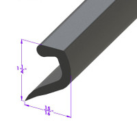 Rear Bumper Gravel Shield Seal.  1-3/8" wide-LP 109-B/FT