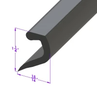 Sold By The Foot - Rear Bumper Gravel Shield Seal. 1-3/8" wide-LP 109-B/FT