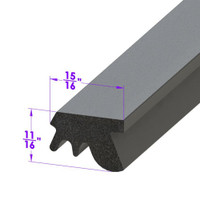 Roof Rail Seal.  thin tyupe, 7/8" wide skin covered sponge-LP 110-EF