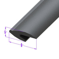 Door Side Seal.  Fits in steel track.  Sold by the foot-LP 112-A