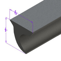 Top Roof Rail Seal, for Convertibles.  Sold by the foot-LP 12