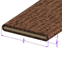 Sold By The Foot - Cowl and Hood Seal. Brown cloth, 11/16" wide-LP 14-H