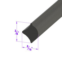 Lock Strip, Black Rubber, .3125".  Sold by the foot-LP 2