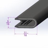 Sold By The Foot - Black, Extra Wide, Flexible Plastic Windlace-LP 202-B