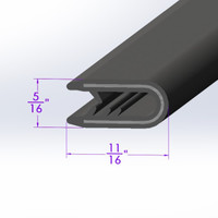 Black, Extra Wide, Flexible Plastic Windlace-LP 202-B