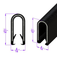 Windlace with Core.  Black, 1/2" wide.  Sold by the foot-LP 204