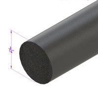 .1875 Round Extrusion.  Sold by the foot-LP 2051