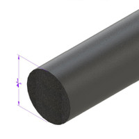 .25 Round Extrusion.  Sold by the foot-LP 2054