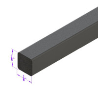 .125 Square Extrusion.  Sold by the foot-LP 2110