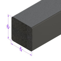 .25 Square Extrusion.  Sold by the foot-LP 2114