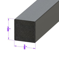 .375 Square Extrusion.  Sold by the foot-LP 2117
