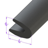 Rubber "U" Channel.  Sold by the foot-LP 23-C