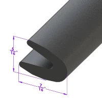 Sold By The Foot - Rubber "U" Channel-LP 23-C