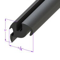Windshield Gasket with Chrome Lockstrip.  Sold by the foot-LP 301-C/FT
