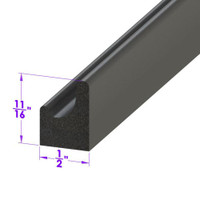 Sold By The Foot - Door Side and Trunk Seal. Sponge Rubber-LP 40-B