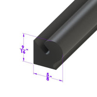 Sold By The Foot - Door Side Seal. Smooth, black, skin-covered sponge-LP 41-N