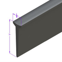 Swing-Out Windshield Seal.  1" "T" rubber-LP 49