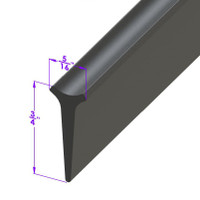 Sold By The Foot - Swing-Out Windshield Seal. 3/4" "T" rubber-LP 49-A