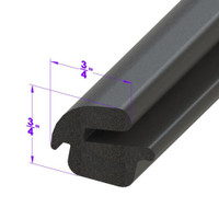 Trunk Seal.  Installs in trunk gutter.  Sponge Rubber-LP 50