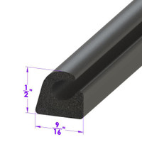 Sold By The Foot - Door Side Seal. Universal seal for street rods and customs-LP 63-E