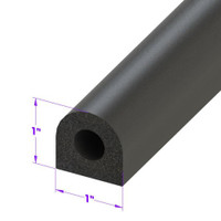 Sold By The Foot - D Shaped Extrusion. 1" wide X 1" high-LP 80-B
