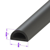 Sold By The Foot - D Shaped Extrusion. .61" wide X .36" high-LP 80-E