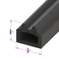 D Shaped Extrusion.  3/4" wide X 5/8" high-LP 80-H