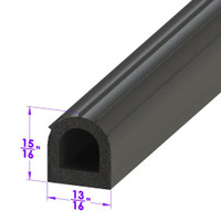 D Shaped Extrusion.  7/8" wide X 15/16" high-LP 80-I