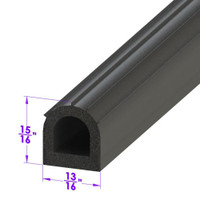 Sold By The Foot - D Shaped Extrusion. 7/8" wide X 15/16" high-LP 80-I