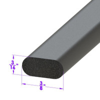 Rectangle Shaped Extrusion.  3/8" X 3/16"-LP 80-J