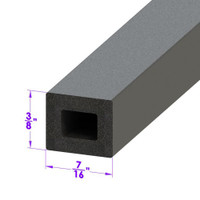 Rectangle Shaped Extrusion.  1/4" X 5/16"-LP 80-K