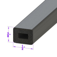 Rectangle Shaped Extrusion.  1/2" X 3/8".  Sold by the foot-LP 80-L