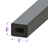 Sold By The Foot - Rectangle Shaped Extrusion. 1/2" X 3/8"-LP 80-L